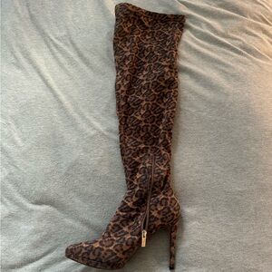Jessica Simpson Leopard Print Knee high boots